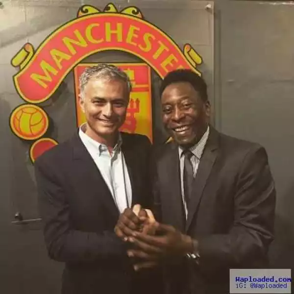 Man Utd New Coach, Jose Mourinho, Pictured With Football Legend, Pele